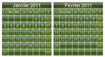 T�l�charger le mod�le de calendrier